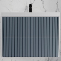 Style Line Тумба с раковиной Стокгольм 80 подвесная графит софт